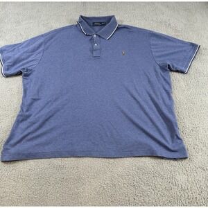Polo Ralph Lauren Polo Shirt Mens 3XL Blue Pima Cotton Big Pony Classic Fit